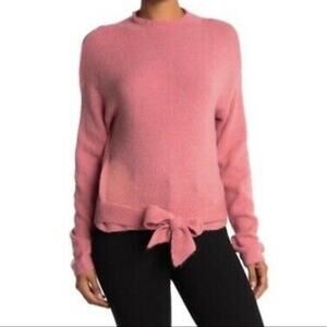 NWT Wayfair Pink Mock Collar Tie Front Sweater Size XSmall